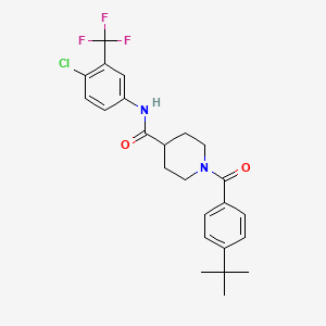 molecular formula C24H26ClF3N2O2 B3630542 1-(4-tert-butylbenzoyl)-N-[4-chloro-3-(trifluoromethyl)phenyl]-4-piperidinecarboxamide 