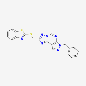 2-[(1,3-benzothiazol-2-ylthio)methyl]-7-benzyl-7H-pyrazolo[4,3-e][1,2,4]triazolo[1,5-c]pyrimidine