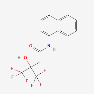 molecular formula C15H11F6NO2 B3630569 4,4,4-trifluoro-3-hydroxy-N-(naphthalen-1-yl)-3-(trifluoromethyl)butanamide CAS No. 438230-76-3