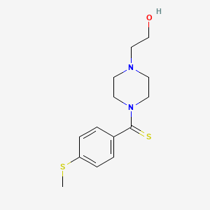 molecular formula C14H20N2OS2 B3630597 2-(4-{[4-(methylthio)phenyl]carbonothioyl}-1-piperazinyl)ethanol 