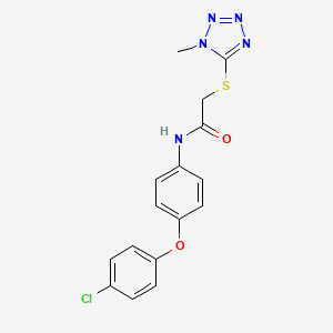 molecular formula C16H14ClN5O2S B3630605 N-[4-(4-chlorophenoxy)phenyl]-2-[(1-methyl-1H-tetrazol-5-yl)thio]acetamide 