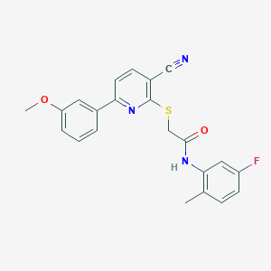 2-{[3-cyano-6-(3-methoxyphenyl)-2-pyridinyl]thio}-N-(5-fluoro-2-methylphenyl)acetamide