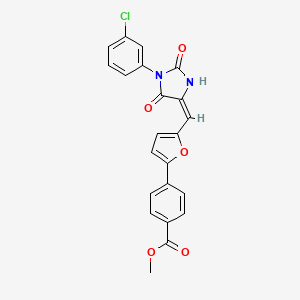 methyl 4-(5-{(E)-[1-(3-chlorophenyl)-2,5-dioxoimidazolidin-4-ylidene]methyl}furan-2-yl)benzoate