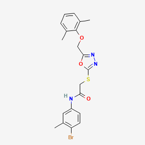 molecular formula C20H20BrN3O3S B3630648 N-(4-bromo-3-methylphenyl)-2-({5-[(2,6-dimethylphenoxy)methyl]-1,3,4-oxadiazol-2-yl}sulfanyl)acetamide 