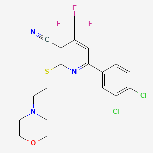 6-(3,4-dichlorophenyl)-2-{[2-(4-morpholinyl)ethyl]thio}-4-(trifluoromethyl)nicotinonitrile