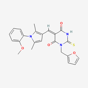 molecular formula C23H21N3O4S B3630664 (5Z)-1-(furan-2-ylmethyl)-5-[[1-(2-methoxyphenyl)-2,5-dimethylpyrrol-3-yl]methylidene]-2-sulfanylidene-1,3-diazinane-4,6-dione 