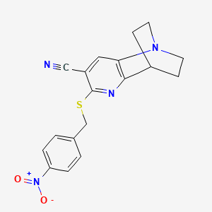 molecular formula C18H16N4O2S B3630688 6-[(4-nitrobenzyl)sulfanyl]-3,4-dihydro-2H-1,4-ethano-1,5-naphthyridine-7-carbonitrile 