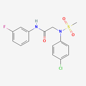 molecular formula C15H14ClFN2O3S B3630693 2-(4-chloro-N-methylsulfonylanilino)-N-(3-fluorophenyl)acetamide 