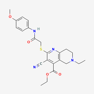 ethyl 3-cyano-6-ethyl-2-({2-[(4-methoxyphenyl)amino]-2-oxoethyl}thio)-5,6,7,8-tetrahydro-1,6-naphthyridine-4-carboxylate