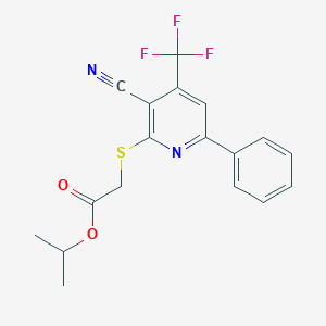 Propan-2-yl 2-[3-cyano-6-phenyl-4-(trifluoromethyl)pyridin-2-yl]sulfanylacetate