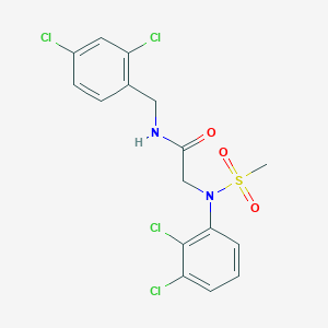 molecular formula C16H14Cl4N2O3S B3630714 2-(2,3-dichloro-N-methylsulfonylanilino)-N-[(2,4-dichlorophenyl)methyl]acetamide 