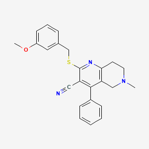 2-[(3-methoxybenzyl)thio]-6-methyl-4-phenyl-5,6,7,8-tetrahydro-1,6-naphthyridine-3-carbonitrile