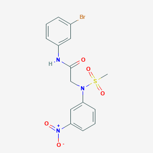 molecular formula C15H14BrN3O5S B3630775 N-(3-bromophenyl)-N~2~-(methylsulfonyl)-N~2~-(3-nitrophenyl)glycinamide 