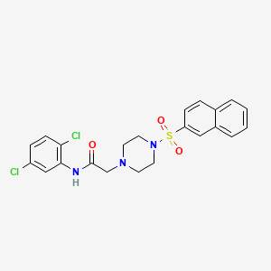 molecular formula C22H21Cl2N3O3S B3630776 N-(2,5-dichlorophenyl)-2-[4-(2-naphthylsulfonyl)piperazinyl]acetamide 