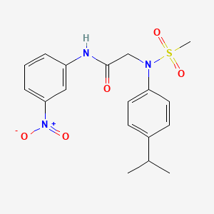 molecular formula C18H21N3O5S B3630786 2-(N-methylsulfonyl-4-propan-2-ylanilino)-N-(3-nitrophenyl)acetamide 