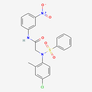 molecular formula C21H18ClN3O5S B3630802 N~2~-(4-chloro-2-methylphenyl)-N~1~-(3-nitrophenyl)-N~2~-(phenylsulfonyl)glycinamide 