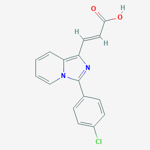 molecular formula C16H11ClN2O2 B363081 (E)-3-[3-(4-chlorophenyl)imidazo[1,5-a]pyridin-1-yl]prop-2-enoic acid CAS No. 461684-32-2