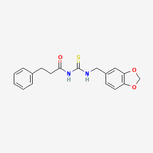 N-(1,3-benzodioxol-5-ylmethylcarbamothioyl)-3-phenylpropanamide