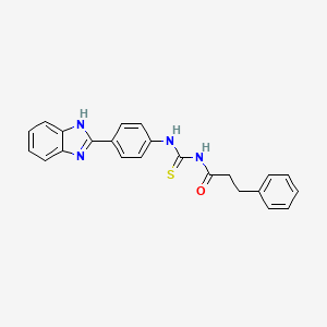 molecular formula C23H20N4OS B3630821 N-[[4-(1H-benzimidazol-2-yl)phenyl]carbamothioyl]-3-phenylpropanamide 