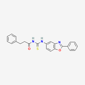 3-phenyl-N-[(2-phenyl-1,3-benzoxazol-5-yl)carbamothioyl]propanamide