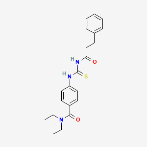 molecular formula C21H25N3O2S B3630850 N,N-diethyl-4-({[(3-phenylpropanoyl)amino]carbonothioyl}amino)benzamide 