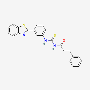 N-[[3-(1,3-benzothiazol-2-yl)phenyl]carbamothioyl]-3-phenylpropanamide