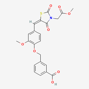 3-[(2-methoxy-4-{(E)-[3-(2-methoxy-2-oxoethyl)-2,4-dioxo-1,3-thiazolidin-5-ylidene]methyl}phenoxy)methyl]benzoic acid