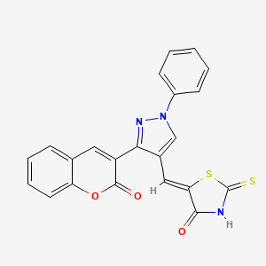 5-{[3-(2-oxo-2H-chromen-3-yl)-1-phenyl-1H-pyrazol-4-yl]methylene}-2-thioxo-1,3-thiazolidin-4-one