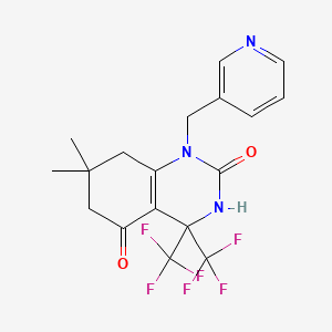 7,7-dimethyl-1-(3-pyridinylmethyl)-4,4-bis(trifluoromethyl)-4,6,7,8-tetrahydro-2,5(1H,3H)-quinazolinedione