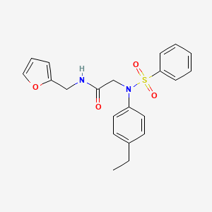 molecular formula C21H22N2O4S B3630896 N~2~-(4-ethylphenyl)-N-(furan-2-ylmethyl)-N~2~-(phenylsulfonyl)glycinamide 