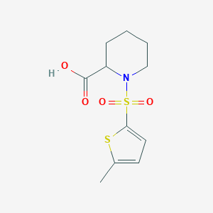 molecular formula C11H15NO4S2 B363090 1-[(5-Methyl-2-thienyl)sulfonyl]-2-piperidinecarboxylic acid CAS No. 1008703-84-1