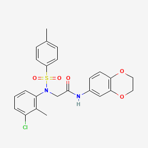 N~2~-(3-chloro-2-methylphenyl)-N~1~-(2,3-dihydro-1,4-benzodioxin-6-yl)-N~2~-[(4-methylphenyl)sulfonyl]glycinamide