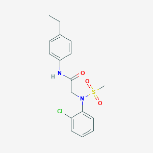 molecular formula C17H19ClN2O3S B3630929 N~2~-(2-chlorophenyl)-N~1~-(4-ethylphenyl)-N~2~-(methylsulfonyl)glycinamide 