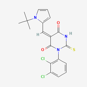 (5E)-5-[(1-tert-butyl-1H-pyrrol-2-yl)methylidene]-1-(2,3-dichlorophenyl)-2-thioxodihydropyrimidine-4,6(1H,5H)-dione