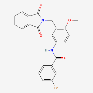 molecular formula C23H17BrN2O4 B3630980 3-bromo-N-{3-[(1,3-dioxo-1,3-dihydro-2H-isoindol-2-yl)methyl]-4-methoxyphenyl}benzamide 