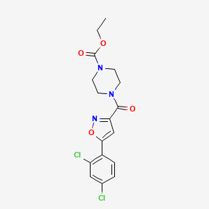 ethyl 4-{[5-(2,4-dichlorophenyl)-3-isoxazolyl]carbonyl}-1-piperazinecarboxylate