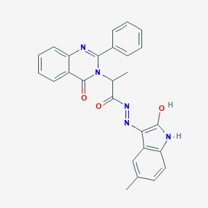 N'-(5-methyl-2-oxo-1,2-dihydro-3H-indol-3-ylidene)-2-(4-oxo-2-phenylquinazolin-3(4H)-yl)propanohydrazide