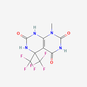 molecular formula C9H6F6N4O3 B3631037 1-Methyl-5,5-bis(trifluoromethyl)-6,8-dihydropyrimido[4,5-d]pyrimidine-2,4,7-trione 