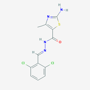 molecular formula C12H10Cl2N4OS B363104 2-amino-N'-(2,6-dichlorobenzylidene)-4-methyl-1,3-thiazole-5-carbohydrazide CAS No. 469869-91-8