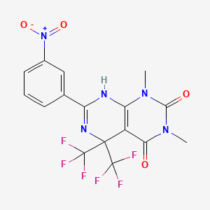 1,3-dimethyl-7-(3-nitrophenyl)-5,5-bis(trifluoromethyl)-5,8-dihydropyrimido[4,5-d]pyrimidine-2,4(1H,3H)-dione