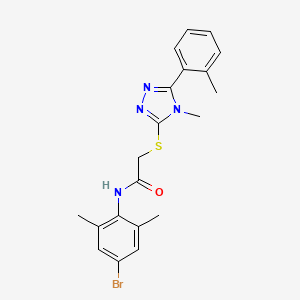 molecular formula C20H21BrN4OS B3631085 N-(4-bromo-2,6-dimethylphenyl)-2-{[4-methyl-5-(2-methylphenyl)-4H-1,2,4-triazol-3-yl]sulfanyl}acetamide 