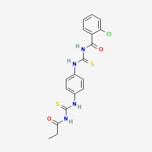 2-chloro-N-{[(4-{[(propionylamino)carbonothioyl]amino}phenyl)amino]carbonothioyl}benzamide