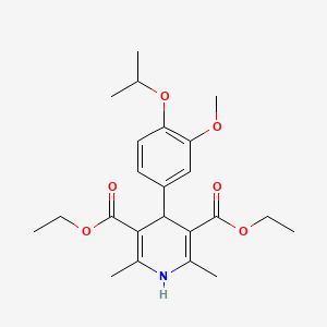 molecular formula C23H31NO6 B3631144 Diethyl 4-(3-methoxy-4-propan-2-yloxyphenyl)-2,6-dimethyl-1,4-dihydropyridine-3,5-dicarboxylate 