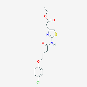 B363116 Ethyl (2-{[4-(4-chlorophenoxy)butanoyl]amino}-1,3-thiazol-4-yl)acetate CAS No. 384349-62-6