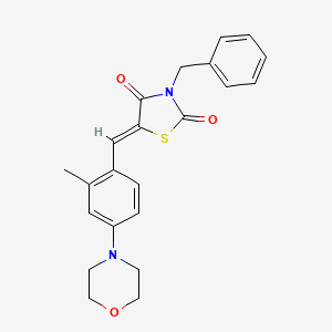 (5Z)-3-benzyl-5-[2-methyl-4-(morpholin-4-yl)benzylidene]-1,3-thiazolidine-2,4-dione