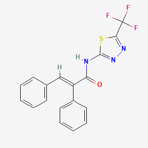 (E)-2,3-diphenyl-N-[5-(trifluoromethyl)-1,3,4-thiadiazol-2-yl]prop-2-enamide