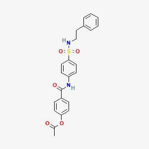 molecular formula C23H22N2O5S B3631180 4-({4-[(2-Phenylethyl)sulfamoyl]phenyl}carbamoyl)phenyl acetate 