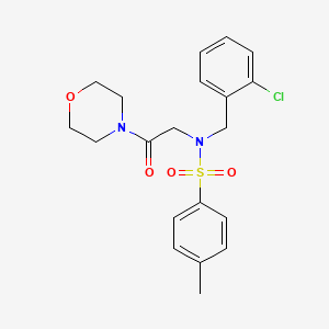 molecular formula C20H23ClN2O4S B3631217 N-[(2-chlorophenyl)methyl]-4-methyl-N-(2-morpholin-4-yl-2-oxoethyl)benzenesulfonamide 