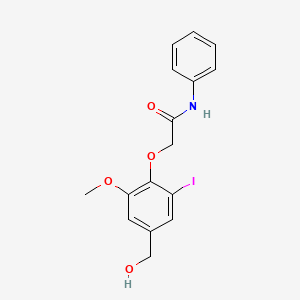 molecular formula C16H16INO4 B3631218 2-[4-(hydroxymethyl)-2-iodo-6-methoxyphenoxy]-N-phenylacetamide 