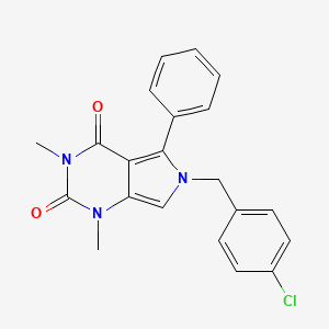 6-[(4-CHLOROPHENYL)METHYL]-1,3-DIMETHYL-5-PHENYL-1H,2H,3H,4H,6H-PYRROLO[3,4-D]PYRIMIDINE-2,4-DIONE